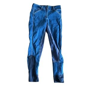 Piper by SmartPak Denim Full Seat Riding Breeches Blue Jeans Equestrian 28R